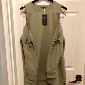 Solutions Lace Up Sleeve Sweatshirt